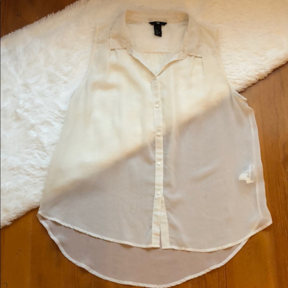 H&M sheer button down tank